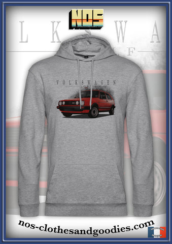 Sweat capuche unisex VW Golf 2 GTI rouge