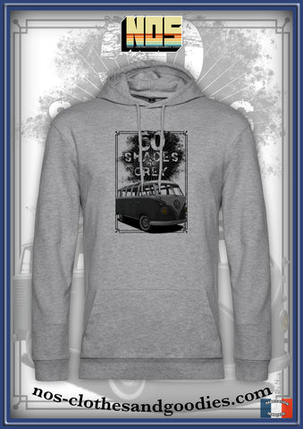 Sweat capuche unisex VW T1 split 50 shades of grey