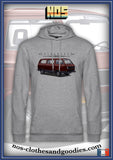 Sweat capuche unisex VW combi T3 rouge