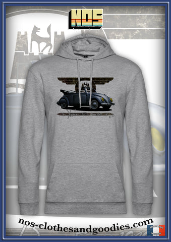 Sweat capuche unisex VW Cox cabriolet grise