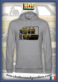 Sweat capuche unisex VW Golf jaune av/ar