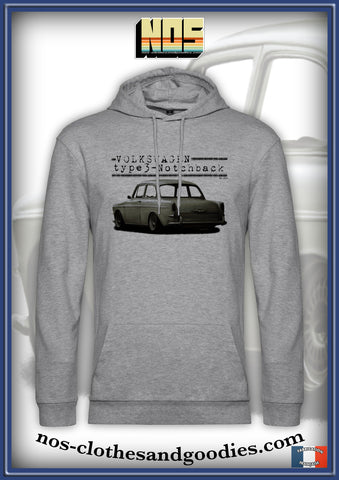 Sweat capuche unisex VW Notchback type 3 vw blanc arrière
