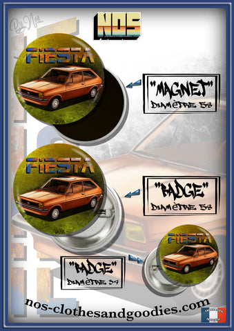 Badge / magnet / porte clé décapsuleur ford Fiesta MK1 phares rectangulaires