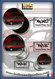 Badge /Magnet / porte clé décapsuleur Renault super 5 étoile ( bleu et rouge)