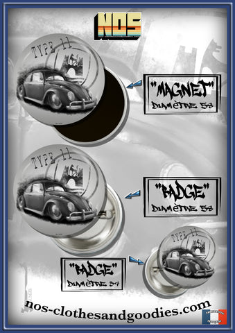 Badge/magnet/bottle opener key ring type 11 cox W/B