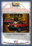 Plaque métal décorative Renault super 5 av/ar 1986 2 VERSIONS DISPONIBLES