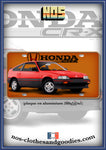 plaque métal type immatriculation us HONDA CRX MK1 rouge