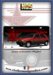 plaque métal type  immatriculation us  renault super 5 étoile ( bleu et rouge)
