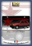 plaque métal type  immatriculation us  renault super 5 étoile ( bleu et rouge)