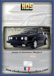 plaque métal type immatriculation us VW Golf 2 cabriolet noire