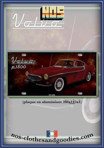 plaque métal type immatriculation us volvo P1800