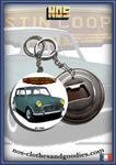 Badge / magnet / porte clé décapsuleur Austin mini cooper green