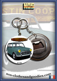 Badge / magnet / porte clé décapsuleur Austin mini cooper green