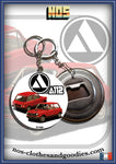 Badge /magnet / porte clé décapsuleur  Autobianchi A112 rouge av/ar