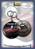 Badge / magnet / porte clé décapsuleur BMW 507 rouge
