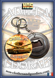 Badge /magnet/ porte clé décapsuleur Cadillac eldorado 1959