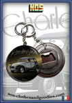 Badge/magnet/porte clé décapsuleur Citroën 2CV charleston grise chevron