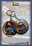 Badge/magnet/bottle opener key ring Citroën 2CV 