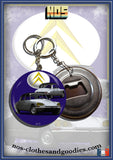 Badge/magnet/porte clé décapsuleur Citroën DS 21 Pallas grise chevron