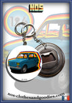 Badge/magnet/ porte clé décapsuleur Fiat 126 bleu