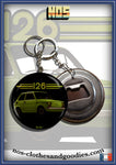 Badge/magnet/ porte clé décapsuleur Fiat 126 verte