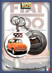 Badge / Magnet / porte clé décapsuleur Fiat 500 orange
