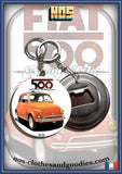 Badge / Magnet / porte clé décapsuleur Fiat 500 orange