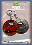 Badge / Magnet / porte clé décapsuleur Fiat 500 rouge