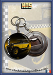 Badge / Magnet / porte clé décapsuleur Fiat 509 jaune "gaston"