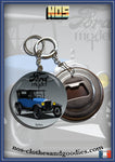 badge/magnet/porte clé décapsuleur Ford T Touring bleue