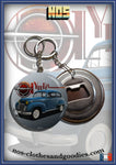 Badge /magnet / porte clé décapsuleur Opel Olympia bleu 1952
