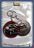 Badge/magnet/bottle opener key ring Peugeot 203 black