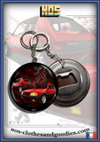 badge / magnet /porte clé décapsuleur Peugeot 205 GTI Rouge