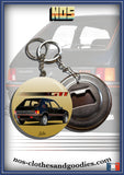 Badge / magnet/porte clé décapsuleur Peugeot 205 GTI noire arrière