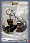 Badge/magnet/bottle opener key ring Peugeot 404 