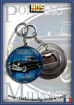 Badge / magnet / porte clé décapsuleur Pontiac chieftaine bleue 1950