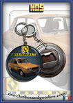 Badge /Magnet / porte clé décapsuleur Renault 12 marron 1977