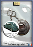 Badge /magnet/porte clé décapsuleur  Renault 4cv verte arrière