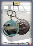 Badge / magnet / porte clé décapsuleur Renault 4L beige 1962