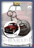 Badge /Magnet / porte clé décapsuleur Renault 4cv rouge