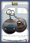 Badge/magnet/porte clé décapsuleur Renault Dauphine 1961 profil