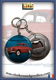 Badge/magnet/bottle opener key ring Renault Dauphine red 1961 