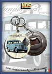 Badge /Magnet/ porte clé décapsuleur  Renault Juvaquatre dauphinoise vert gris