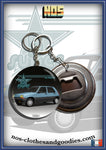 Badge /Magnet / porte clé décapsuleur Renault super 5 bleue