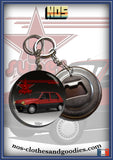 Badge /Magnet / porte clé décapsuleur Renault super 5 étoile ( bleu et rouge)