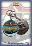 badge / magnet /porte clé décapsuleur Simca 1000 verte 1963