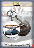 Badge/magnet/ porte clé décapsuleur VW cox 1302 bleue