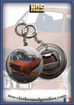 Badge/magnet/porte clé décapsuleur VW Caddy orange blason