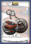 Badge/magnet/porte clé décapsuleur  VW Caddy orange blason av/ar