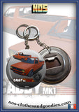 Badge/magnet/porte clé décapsuleur  VW Caddy orange blason av/ar